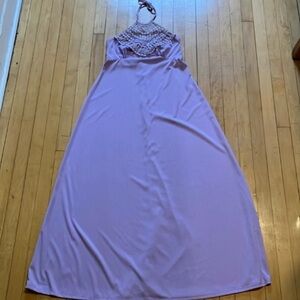 Vintage Lavender Cottagecore Halter Maxi Dress and Shrug